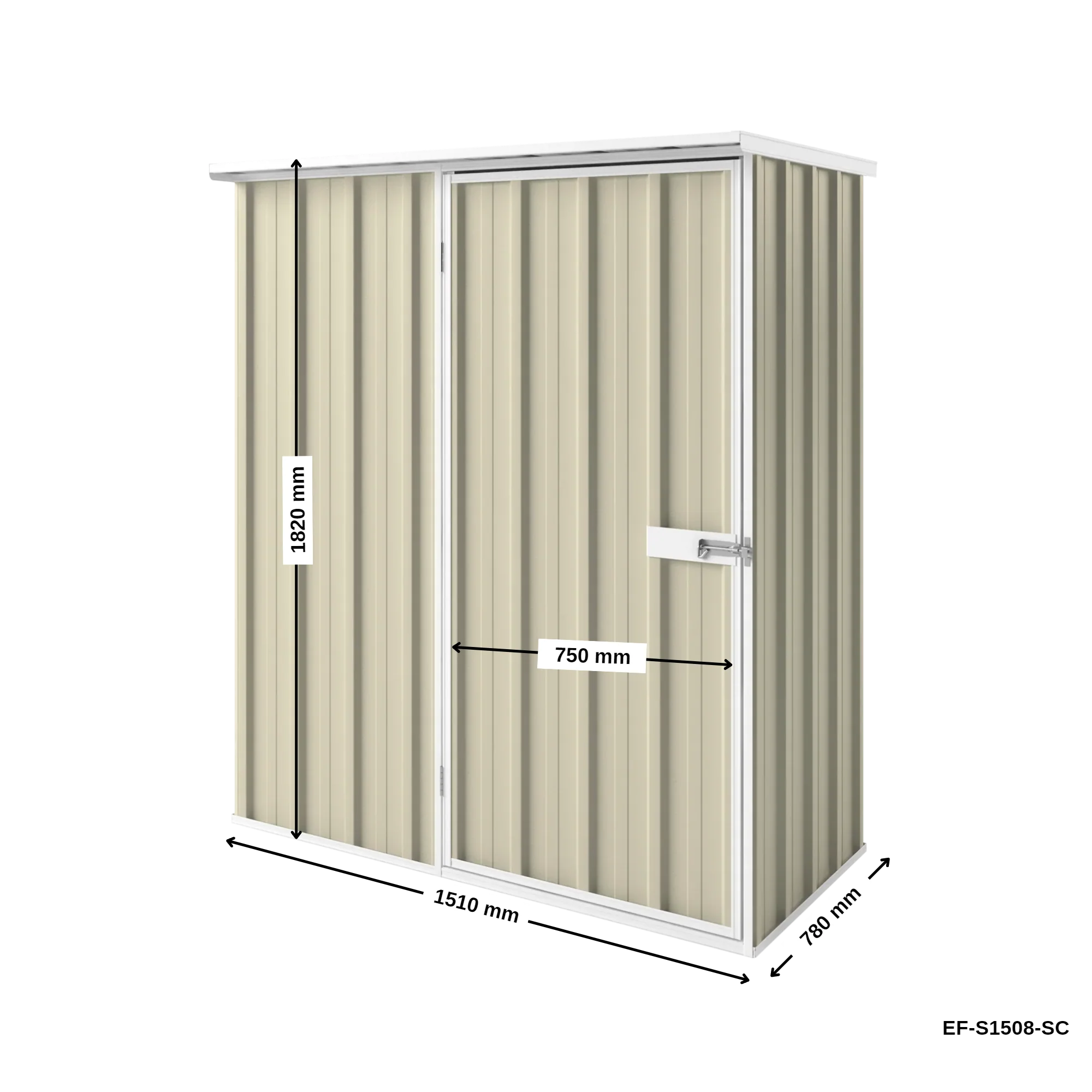 1.5m x 0.78m Flat Roof Garden Shed - Image 27