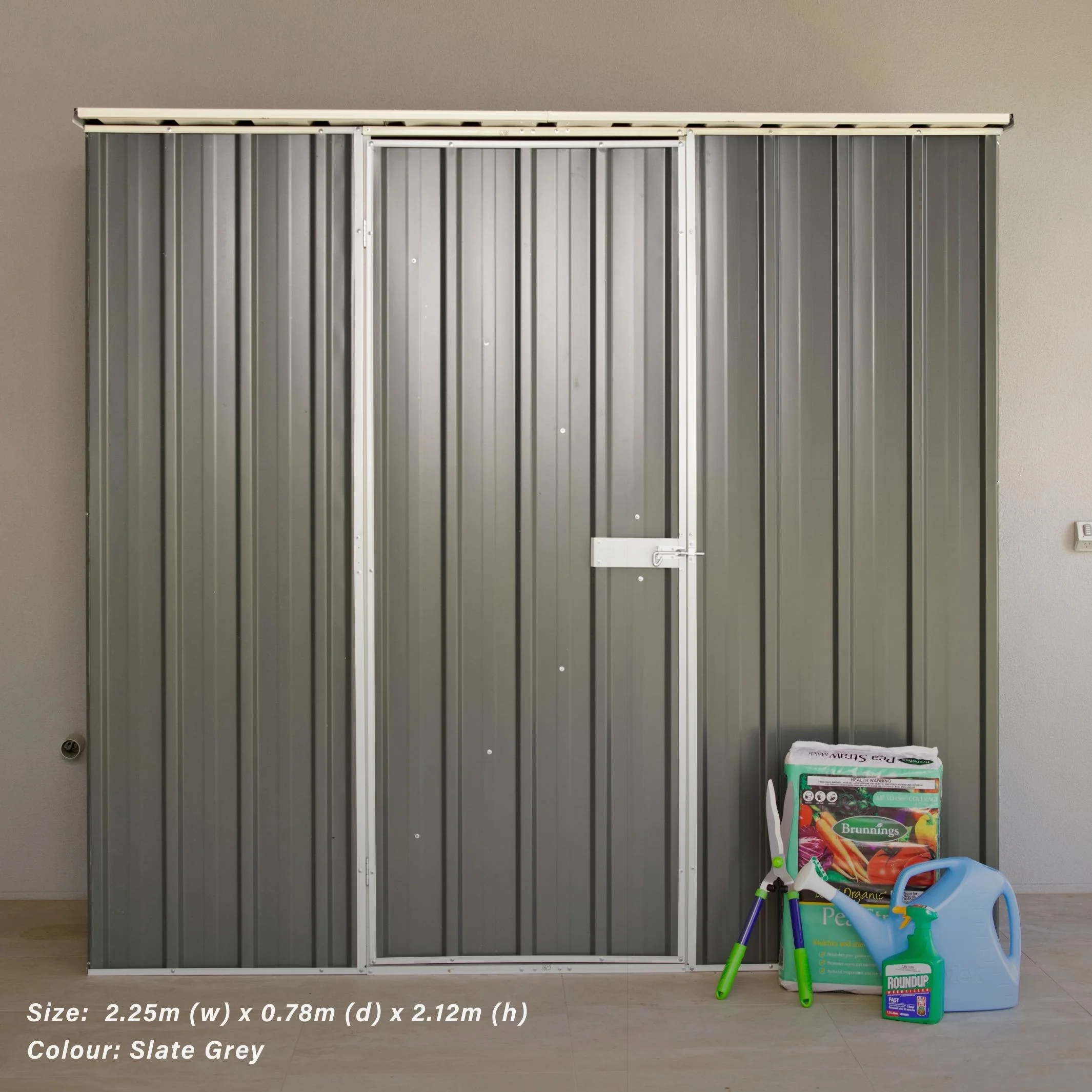 2.25m x 0.78m Flat Roof Garden Shed - Image 25