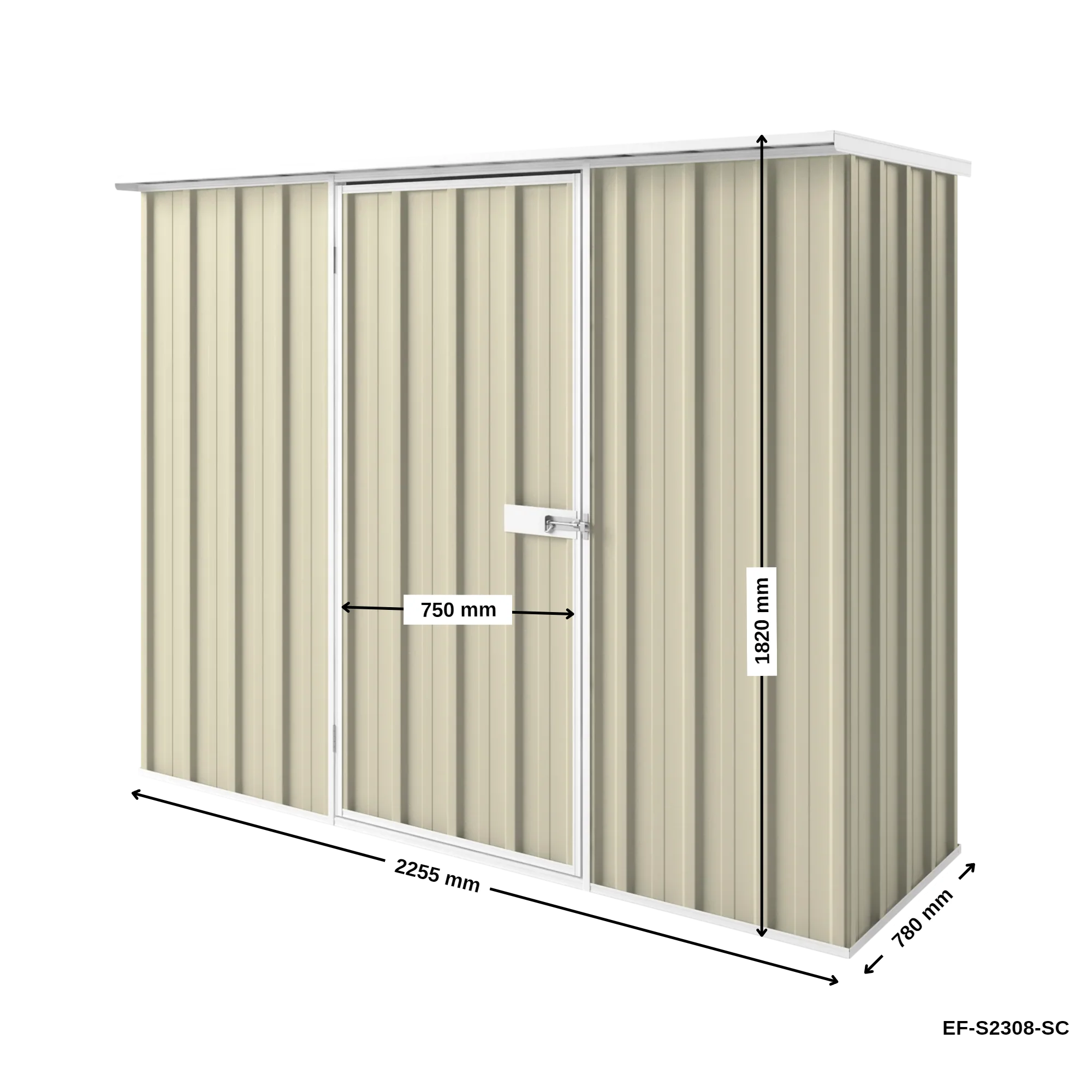 2.25m x 0.78m Flat Roof Garden Shed - Image 28