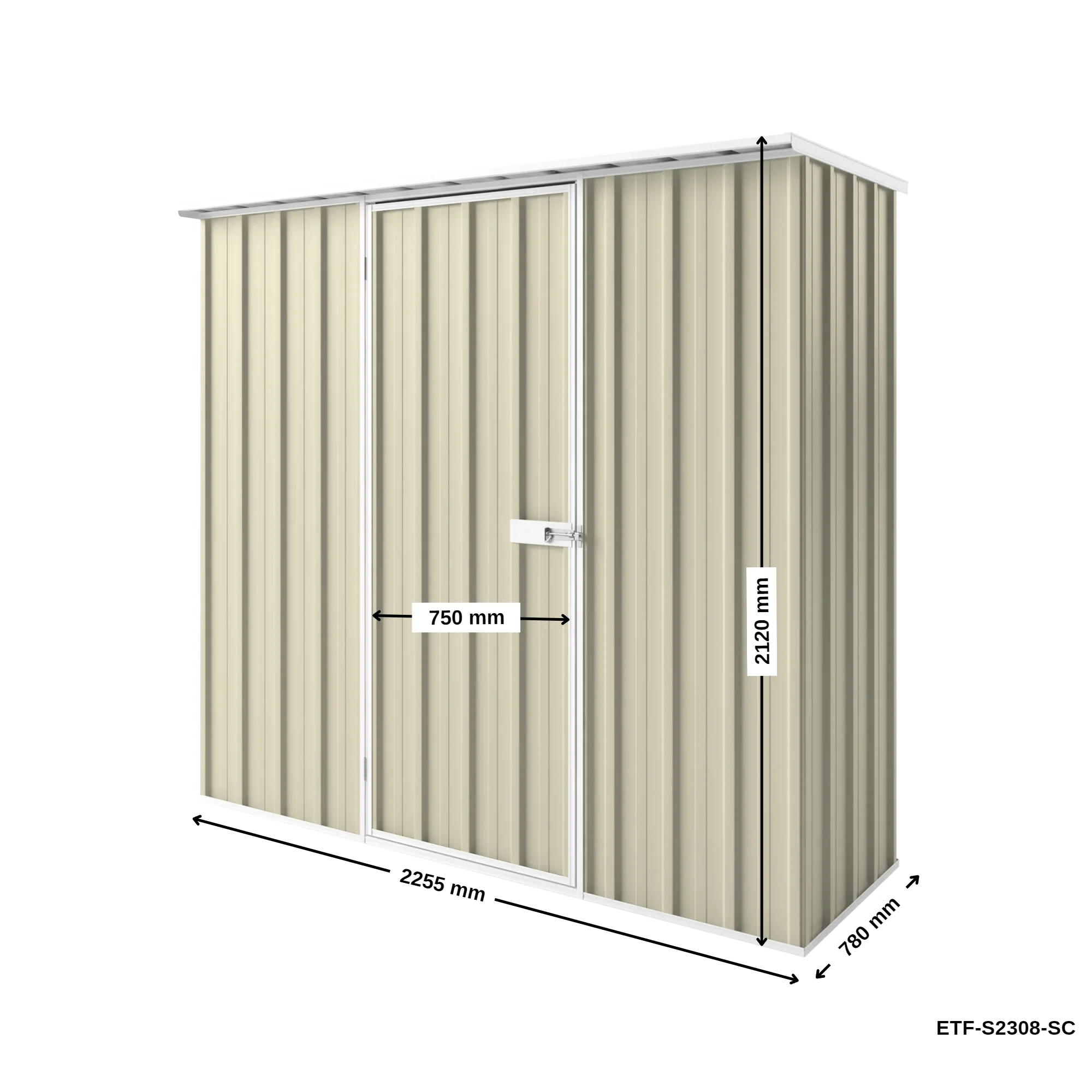 2.25m x 0.78m Flat Roof Garden Shed - Image 29