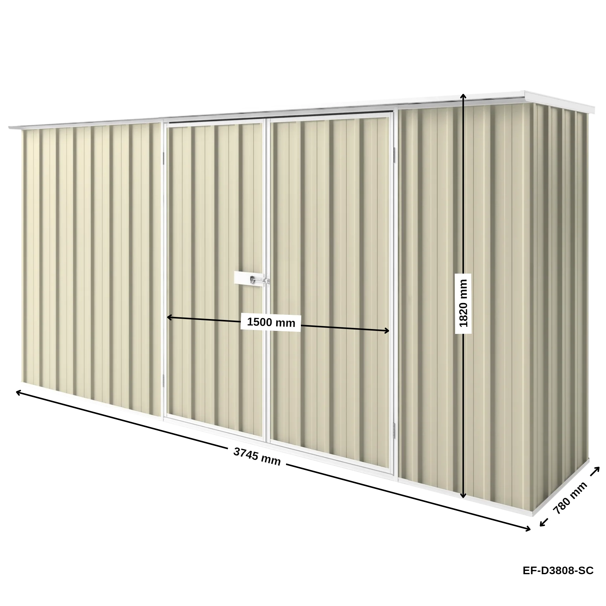 3.75m x 0.78m Flat Roof Garden Shed - Image 25