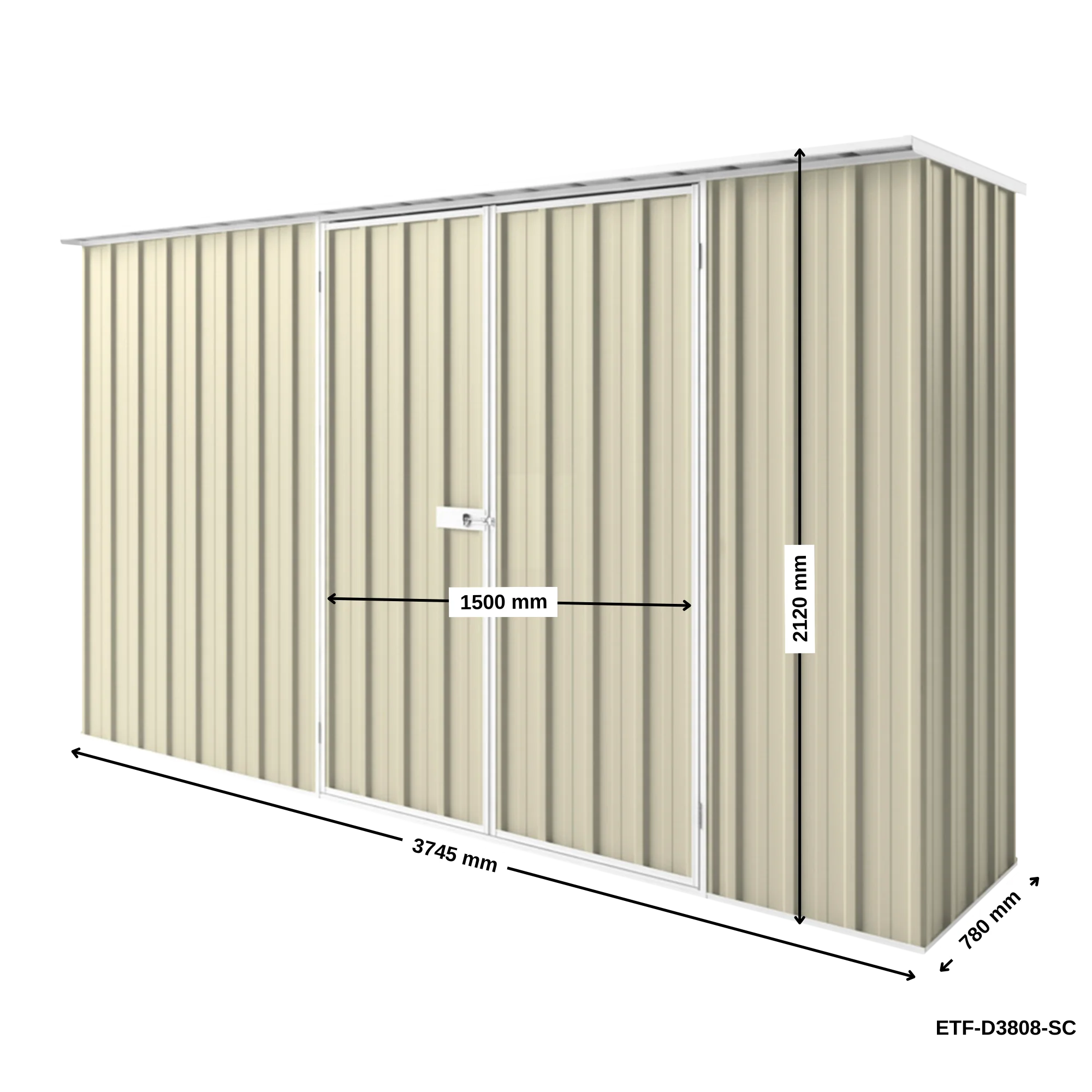 3.75m x 0.78m Flat Roof Garden Shed - Image 26