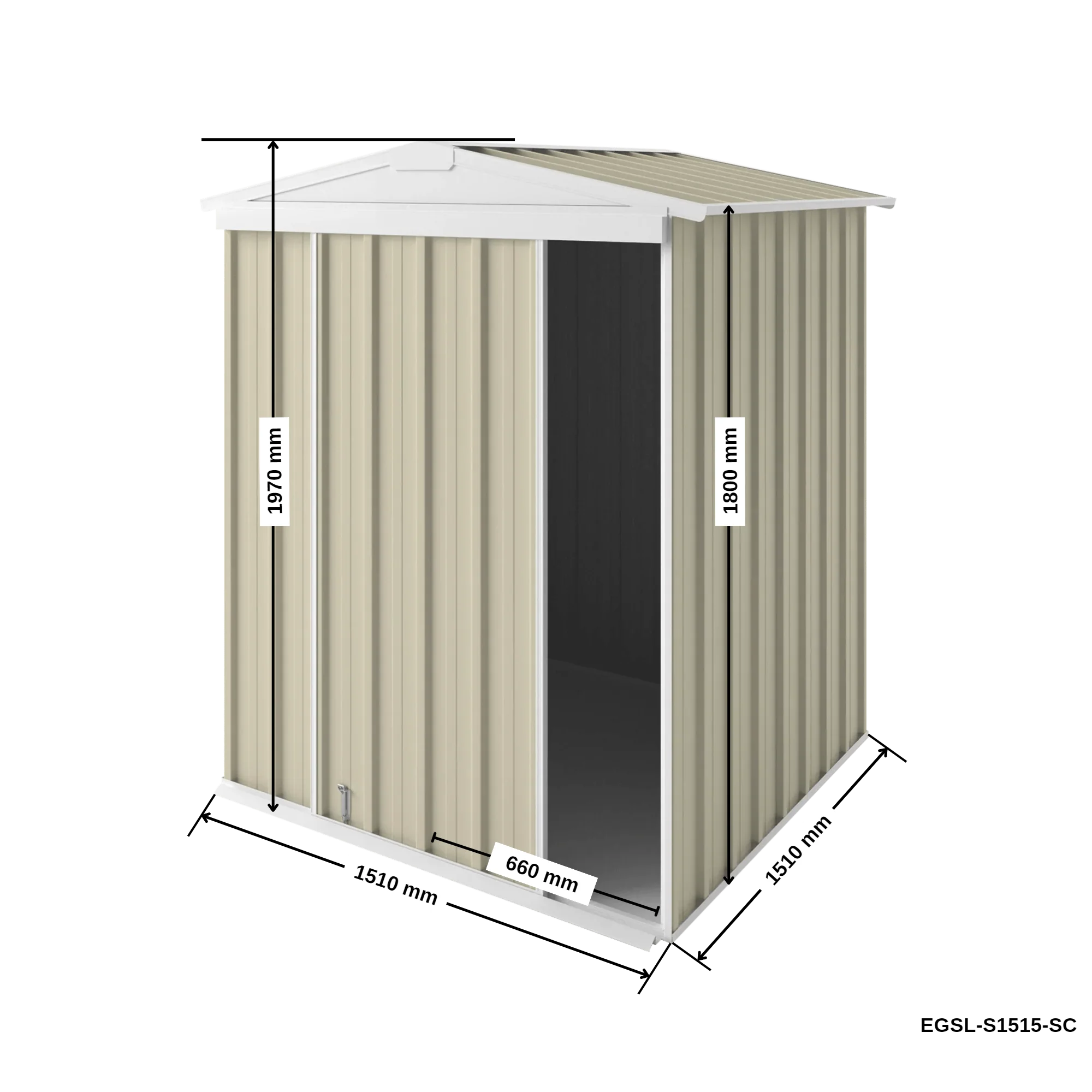 1.5m x 1.5m Gable Slider Garden Shed - Image 15