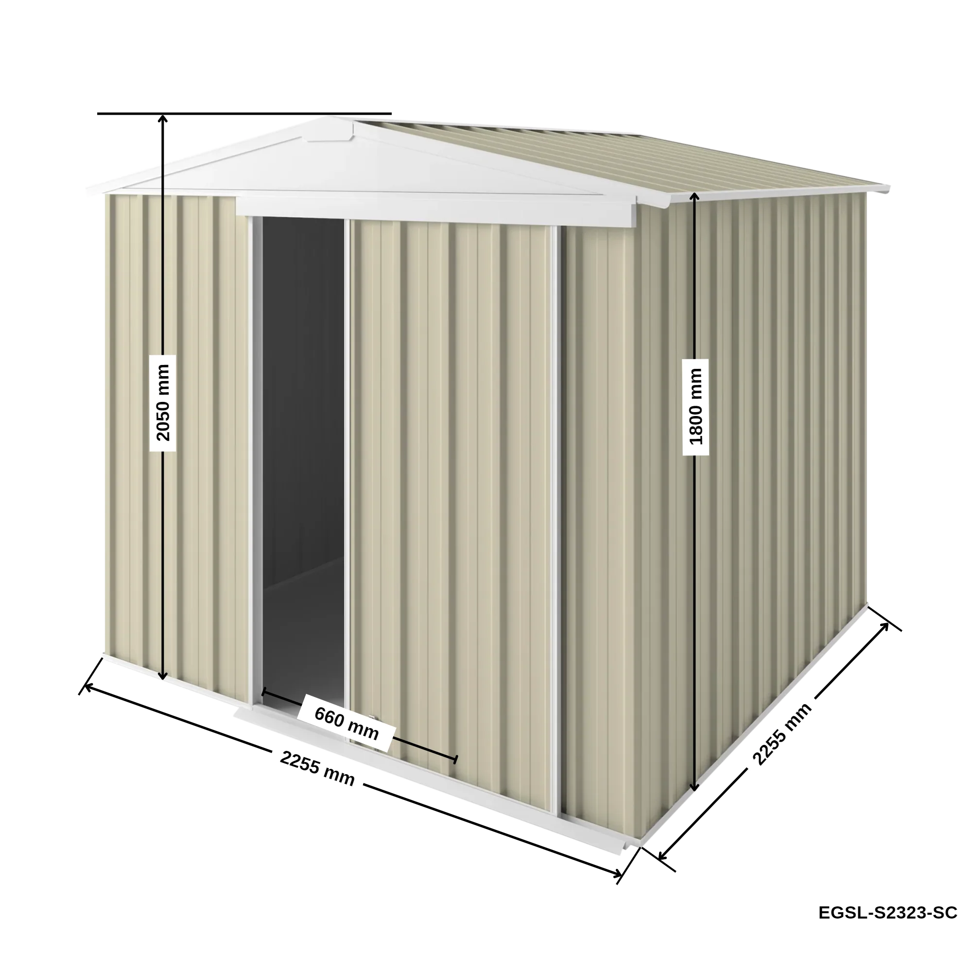2.25m x 2.25m Gable Slider Garden Shed - Image 15