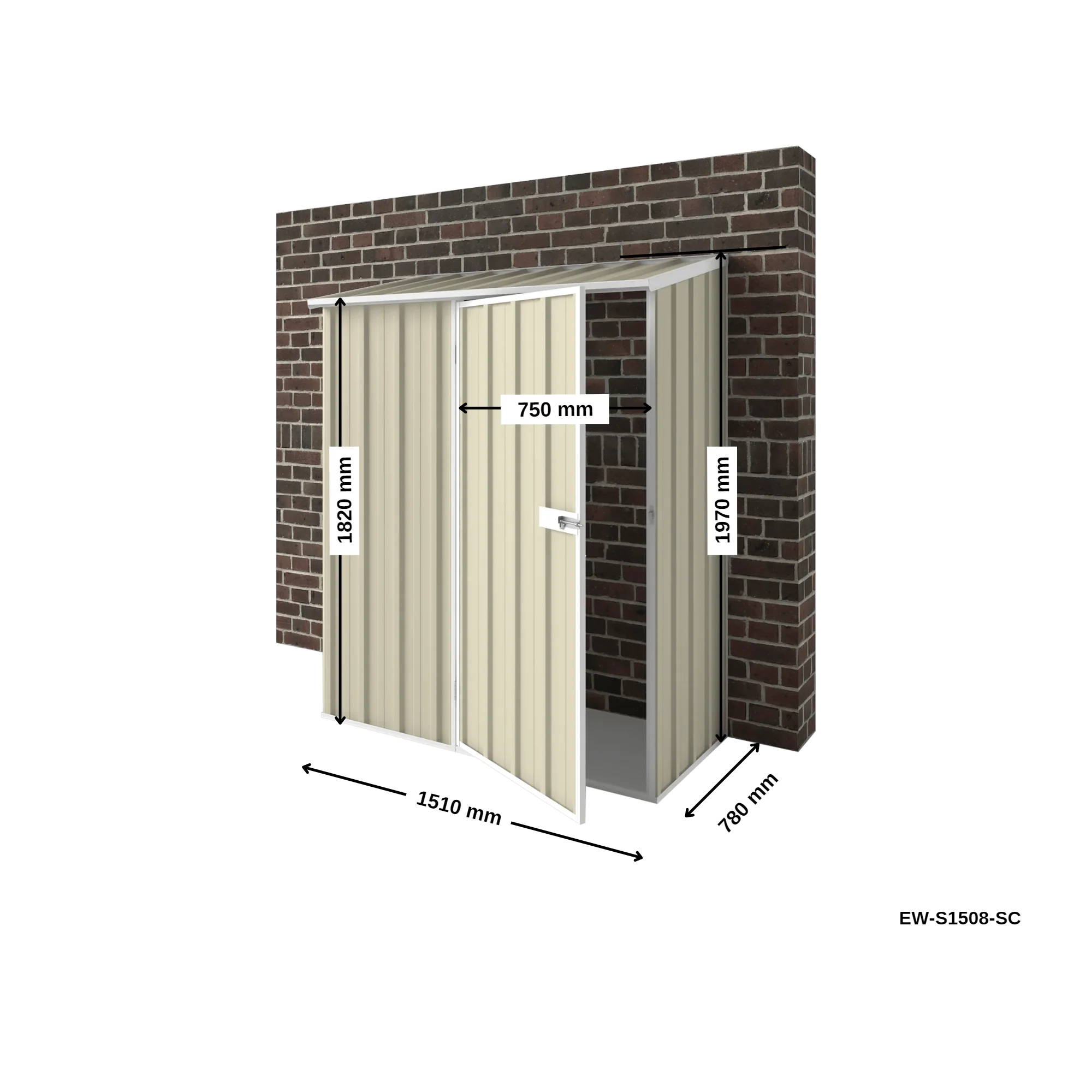 1.5m x 0.78m Off The Wall Garden Shed - Image 13