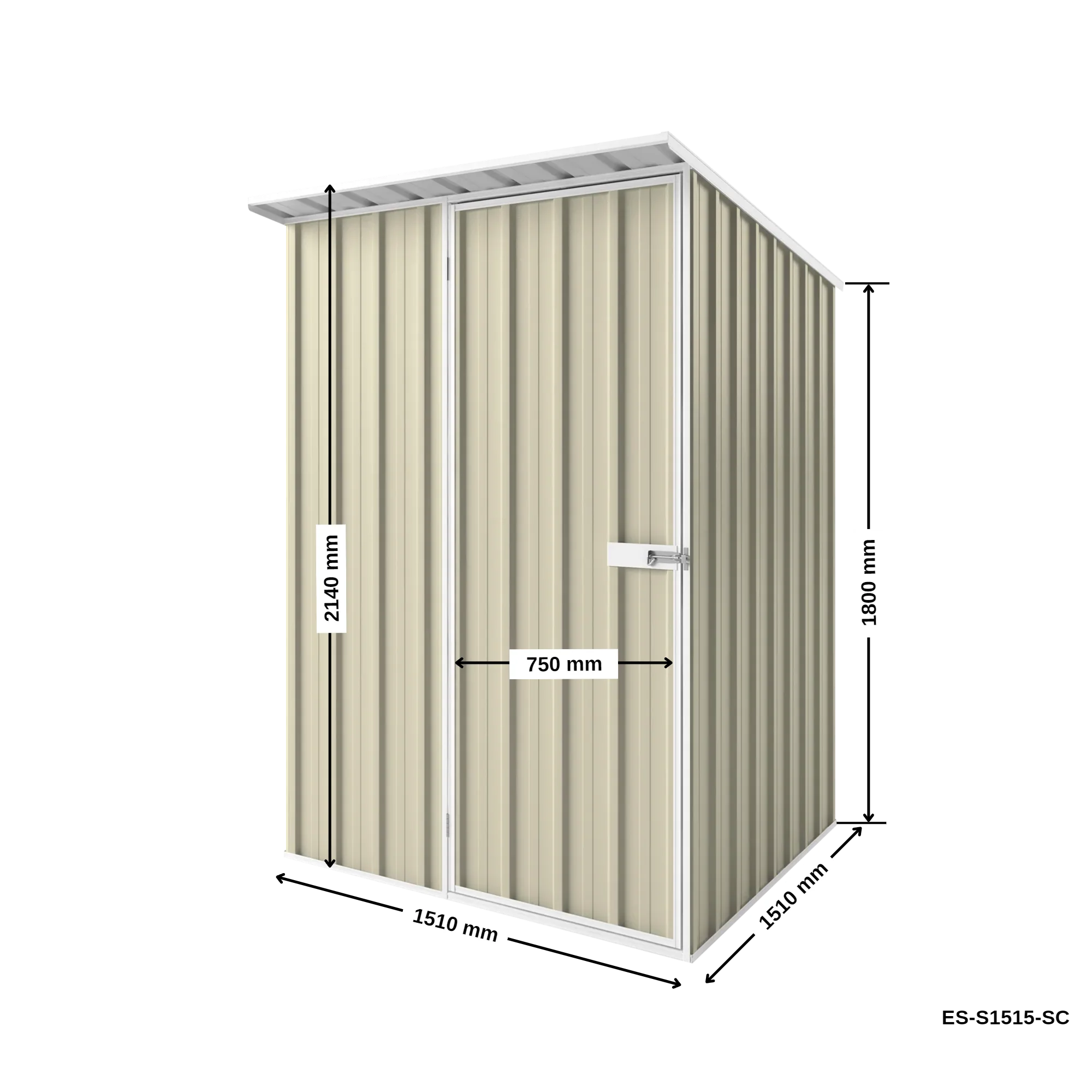 1.5m x 1.5m x 2.1m Skillion Roof Garden Shed - Image 14