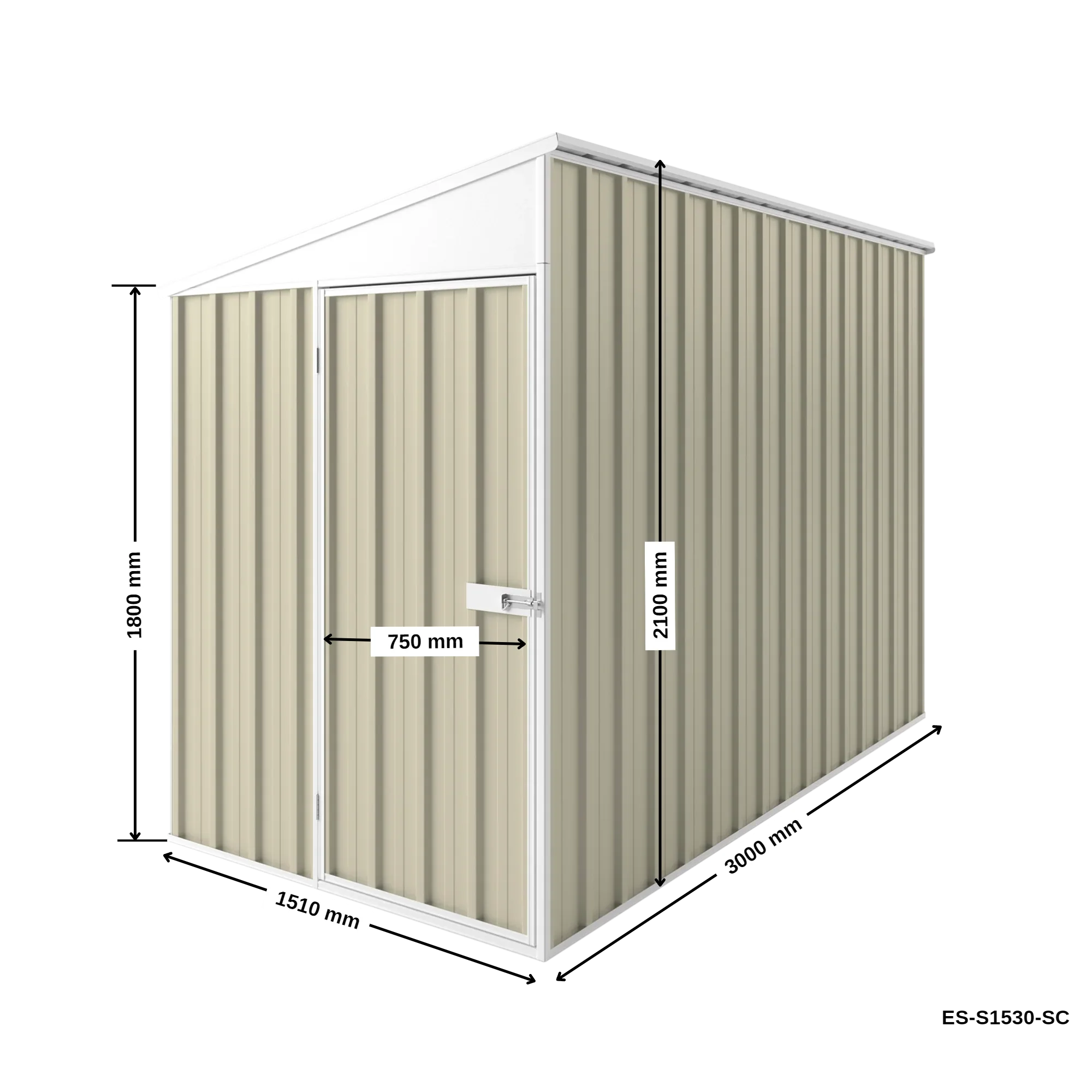 1.5m x 3m x 2.1m Skillion Roof Garden Shed - Image 15