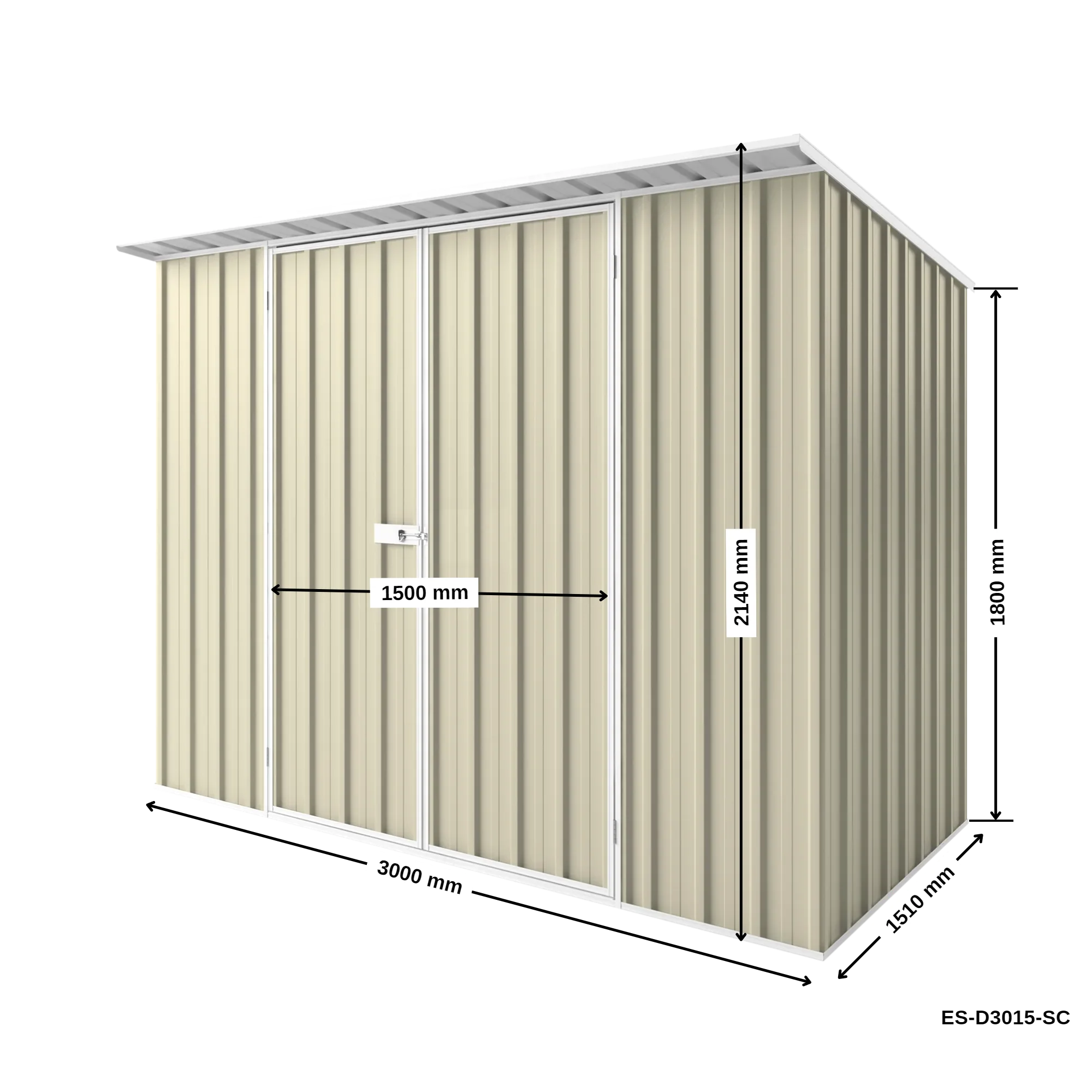 3m x 1.5m x 2.1m Skillion Roof Garden Shed - Image 14