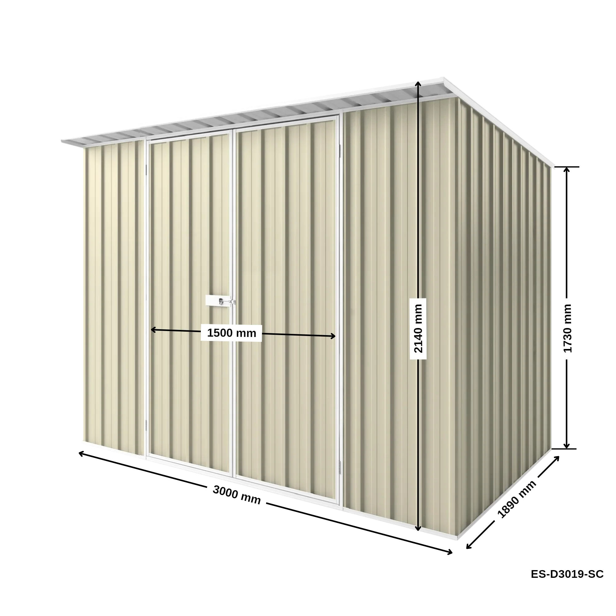 3m x 1.9m x 2.1m Skillion Roof Garden Shed - Image 16